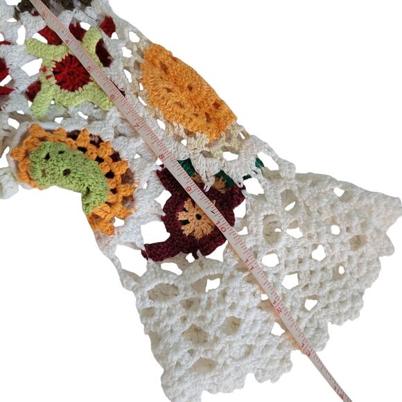 Crafty VTG Style Crochet Granny Flowers Crop Cardigan SM Multi Festival - Picture 6 of 16